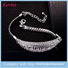 Charming The Great Wall hollow chucky chain crystal 925 sliver jewelry bracelet brand